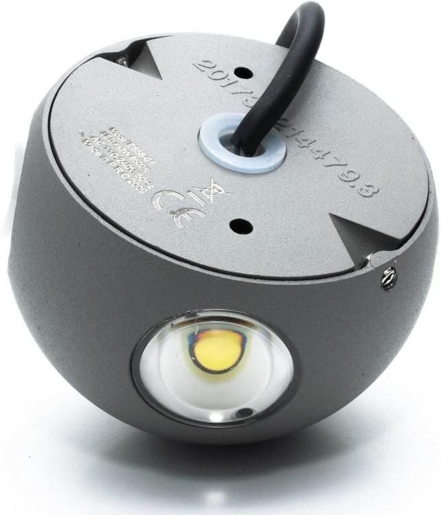 Universo Applique Led Parete Esterno E Interno Lampada Sfera Grigio Caldo 3000K