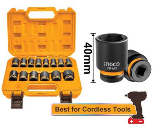 Set di 14 Bussole ad Impatto 1/2" da 10 a 27 mm in Valigetta