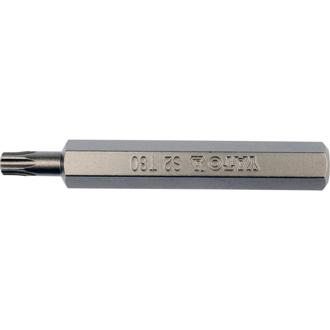 Inserto Torx T30 × 75 mm, attacco esagonale 10 mm, in acciaio CrV 6150, sabbiato
