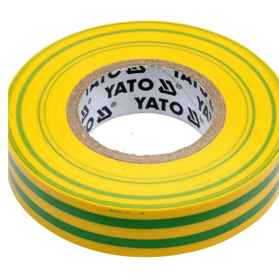 Nastro isolante PVC 0,13 mm – 15 mm × 20 m – giallo/verde per impianti elettrici