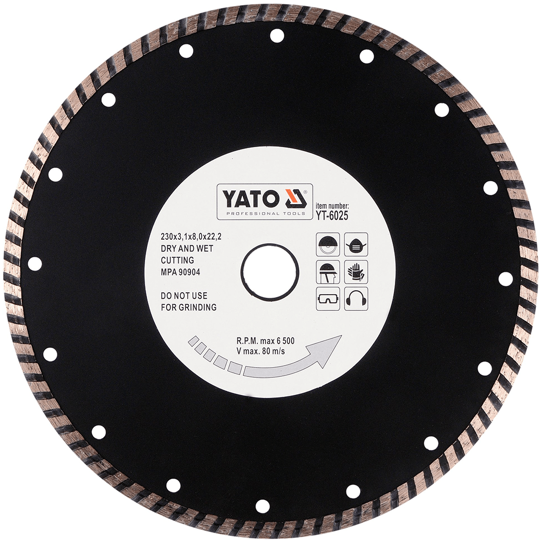 Disco Diamantato Turbo 230 mm per Calcestruzzo – Yato YT-6025
