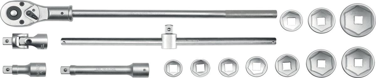 Set Chiavi a Bussola 3/4 Pollici Professionale 15 Pezzi Acciaio CrV Officina