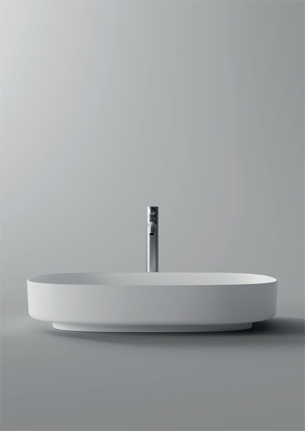 Lavabo da appoggio Alice Ceramica Form 65x40 cm in ceramica bianco lucido