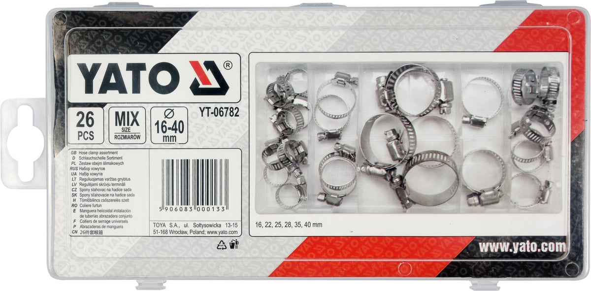 Set 26 Fascette per Tubi 16-40 mm Assortimento Completo