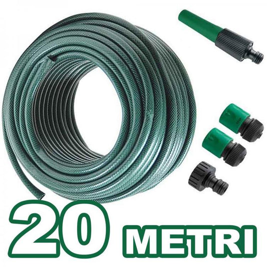 Tubo Acqua Ø 1/2" Irrigazione Per Innaffiare Giardino 3 Strati + Accessori | 20M