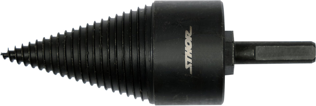 Set 3 punte spacca-legna Ø 45 mm – attacco SDS-Plus / esagonale a 3 piatti, acciaio carbonio brunito