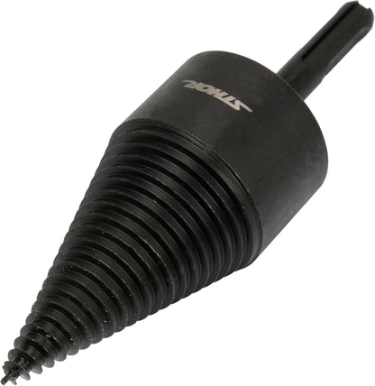 Set 3 punte spacca-legna Ø 45 mm – attacco SDS-Plus / esagonale a 3 piatti, acciaio carbonio brunito