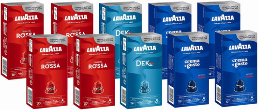 100 capsule Lavazza compatibili Nespresso di cui 40 qualità rossa + 40 crema e gusto + 20 decaffeinato - ECOCALORE