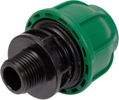 Adattatore Maschio per Tubi PE 25 mm x 1/2 Pollici – A Compressione, Polipropilene 10 BAR FLO