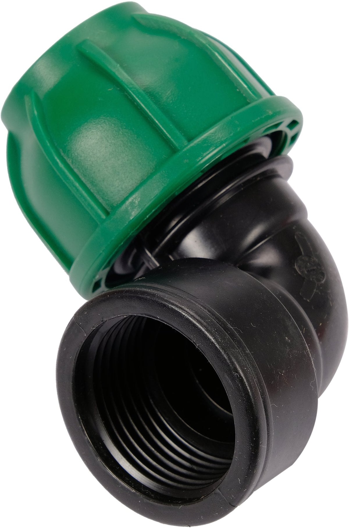 Gomito 90° per Tubi PE 25 mm x 1 Pollice Femmina – a Compressione, Polipropilene 10 bar Flo