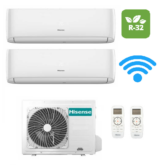 Hisense Dual Split 12+12 air conditioner with 18000 btu heat pump