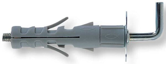 Tassello nylon 12x57 con gancio in acciaio - Confezione da 50 pezzi