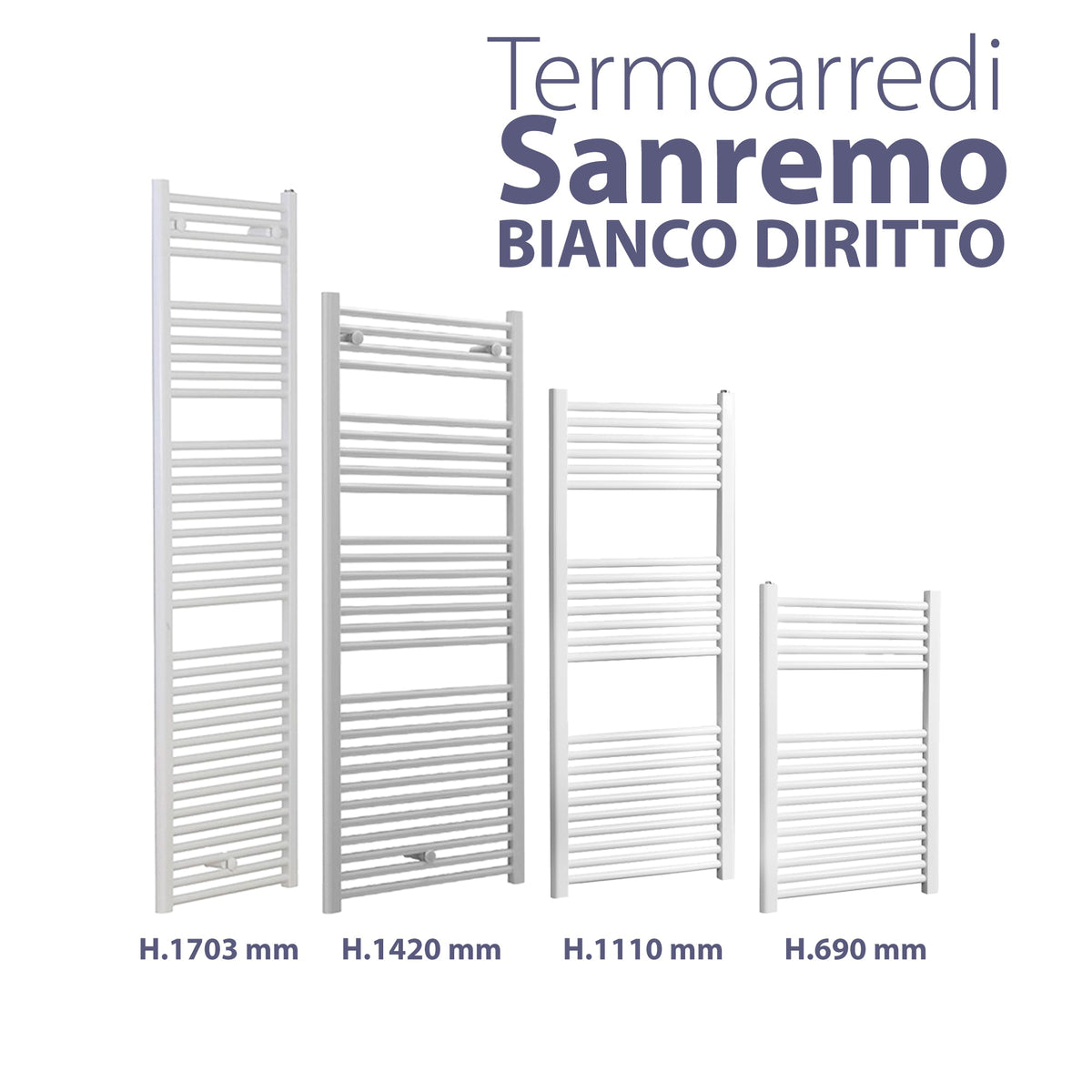 Termoarredo Sanremo diritto bianco H.690 x L.450 x I.400 — Lazzarini