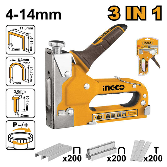 Graffatrice Manuale Ingco 3in1 per Punti 4–14 mm con Chiodini
