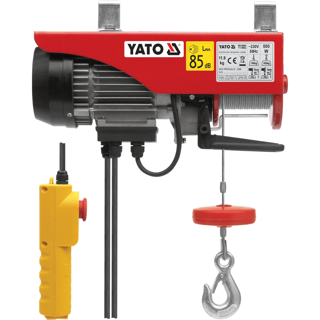 Paranco Elettrico 550 W – Portata 150/300 kg – Per Edilizia e Sollevamento Verticale