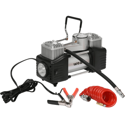 Gonfiatore Auto Yato 12V 250W 10 Bar Bicilindrico con LED