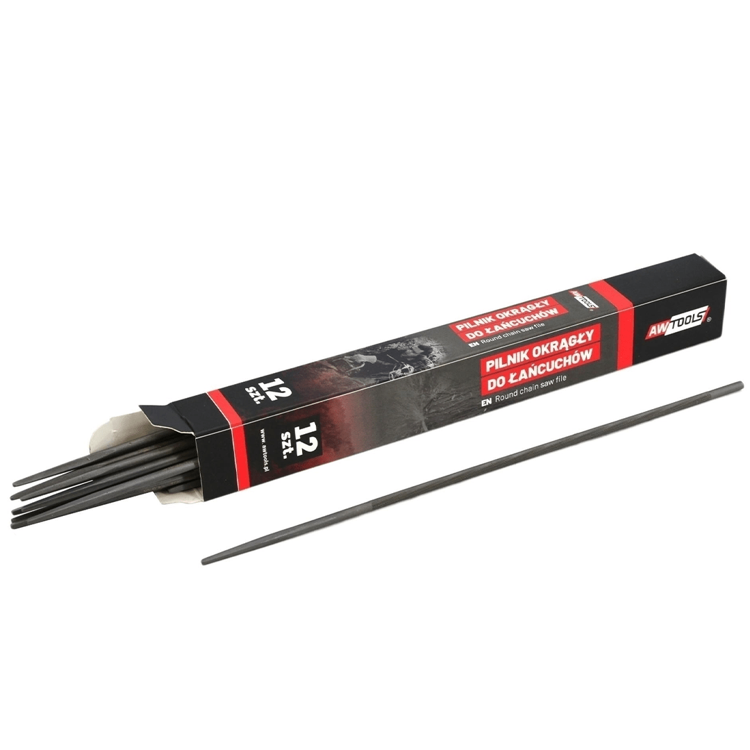 Lime Tonde Awtools AW80201 per Motosega Ø 4,0 mm – Catene 1/4" e 3/8" LP, 12 Pezzi
