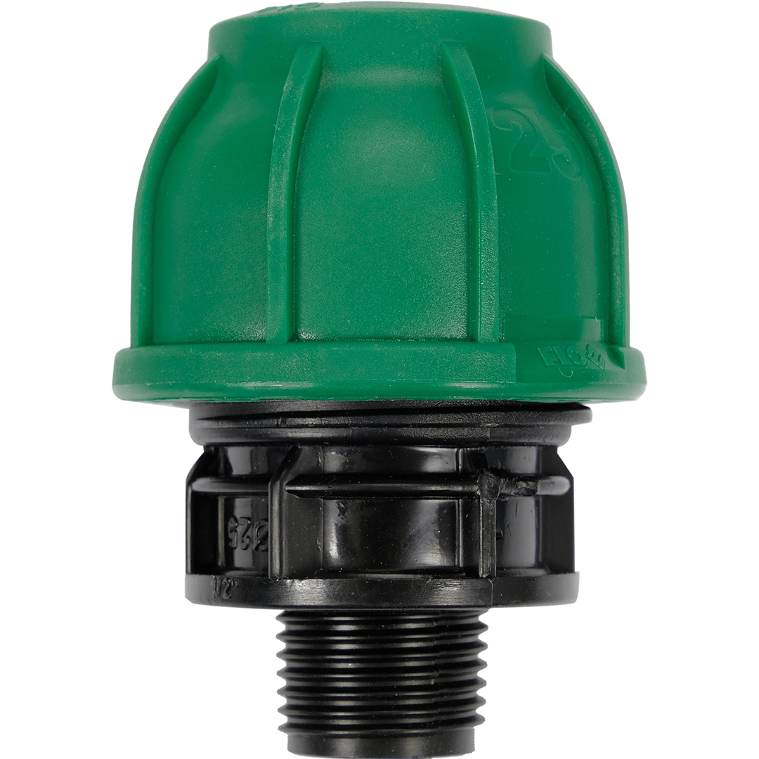 Adattatore Maschio per Tubi PE 25 mm x 1/2 Pollici – A Compressione, Polipropilene 10 BAR FLO