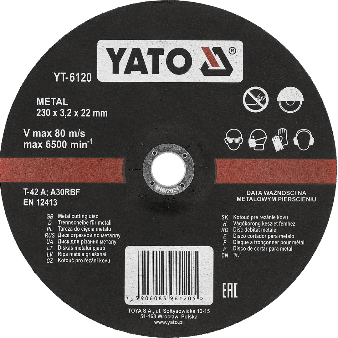 Disco da Taglio Metallo Convesso 230x3,2x22 mm – Yato YT-6120