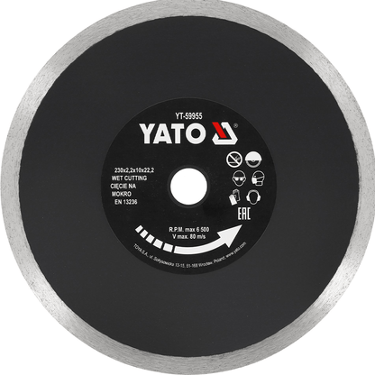 Disco Diamantato Continuo 230 mm per Ceramica – Yato YT-59955
