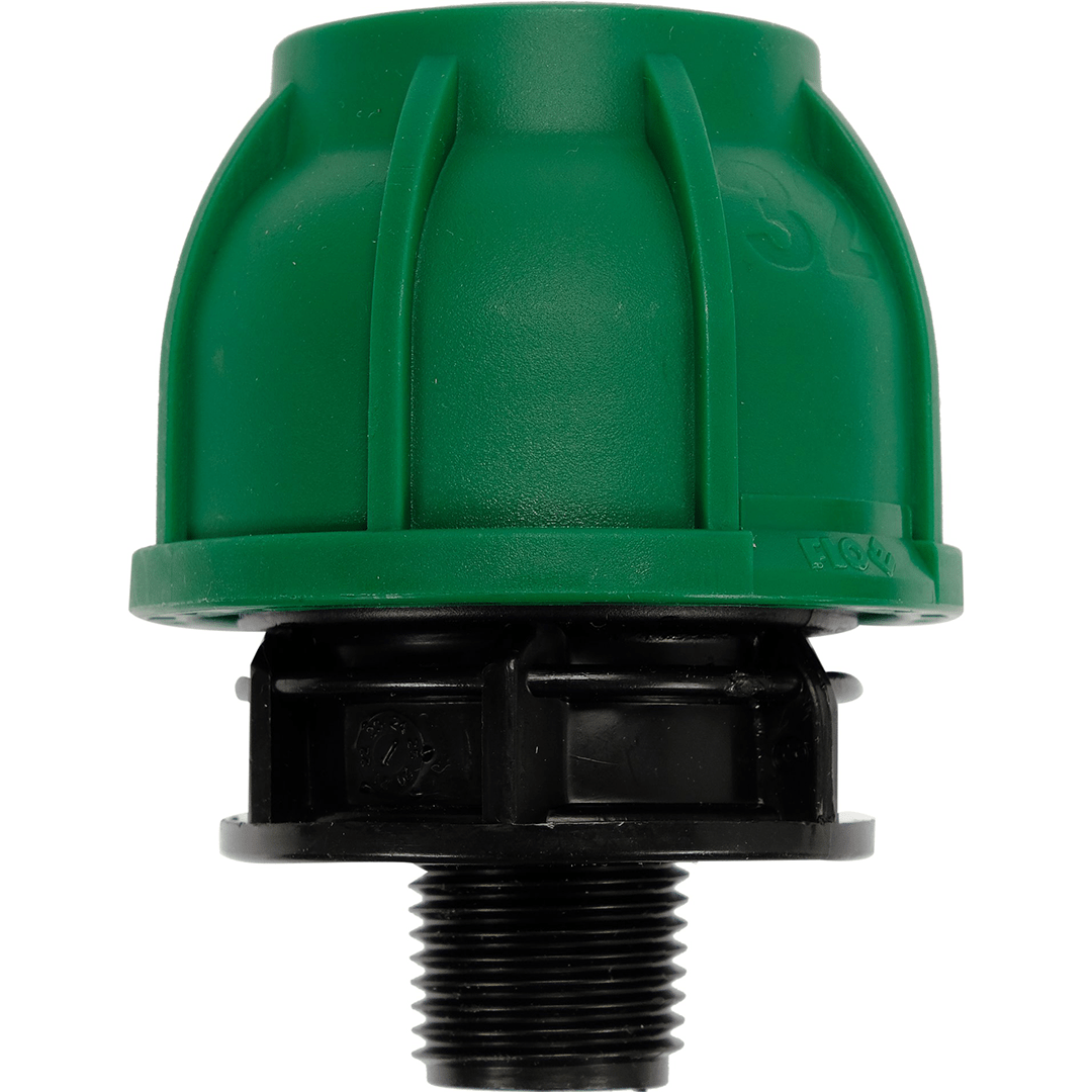 Adattatore Maschio per Tubi PE 32 mm x 1/2 Pollici – Raccordo a Compressione in Polipropilene 10 BAR FLO