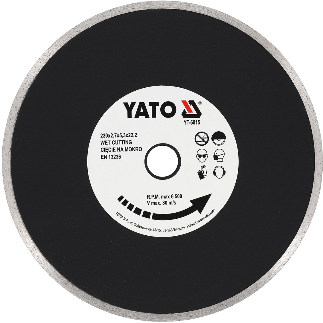 Disco Diamantato a Corona Continua 230 mm Segmento 5,3 mm – Yato YT-6015
