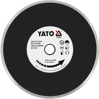 Disco Diamantato a Corona Continua 230 mm Segmento 5,3 mm – Yato YT-6015