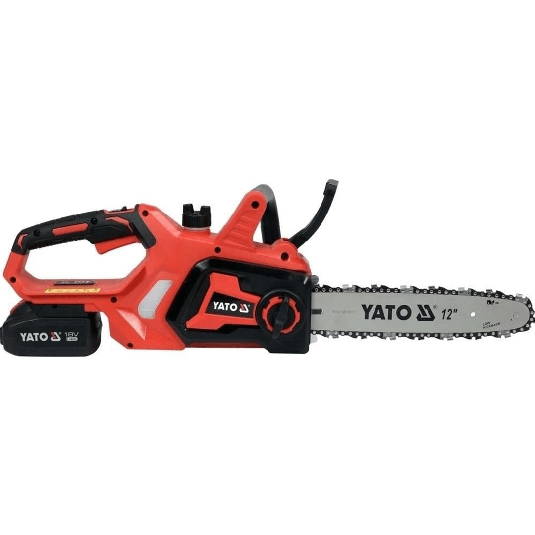 Motosega a Batteria Yato YT-828137 18V – Barra 12″, Batteria 4 Ah e Caricabatterie