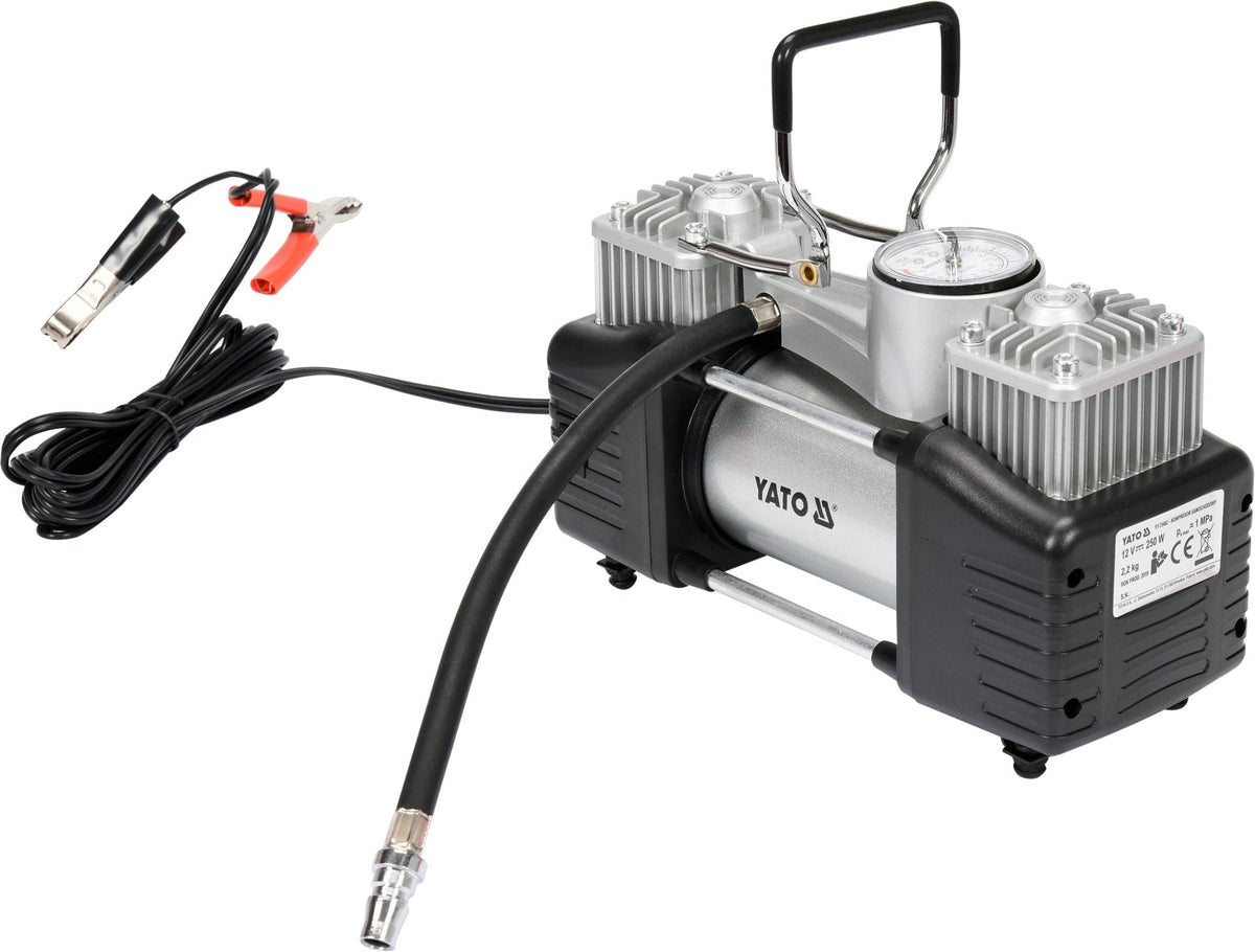 Gonfiatore Auto Yato 12V 250W 10 Bar Bicilindrico con LED