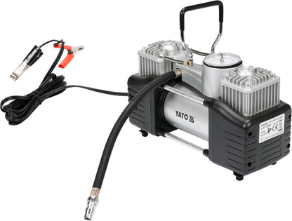 Gonfiatore Auto Yato 12V 250W 10 Bar Bicilindrico con LED