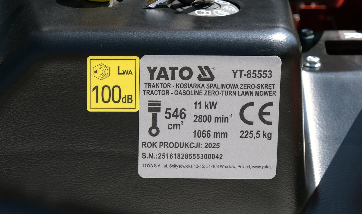 Trattorino Zero Turn Yato a Benzina 546 cc 107 cm 11 kW
