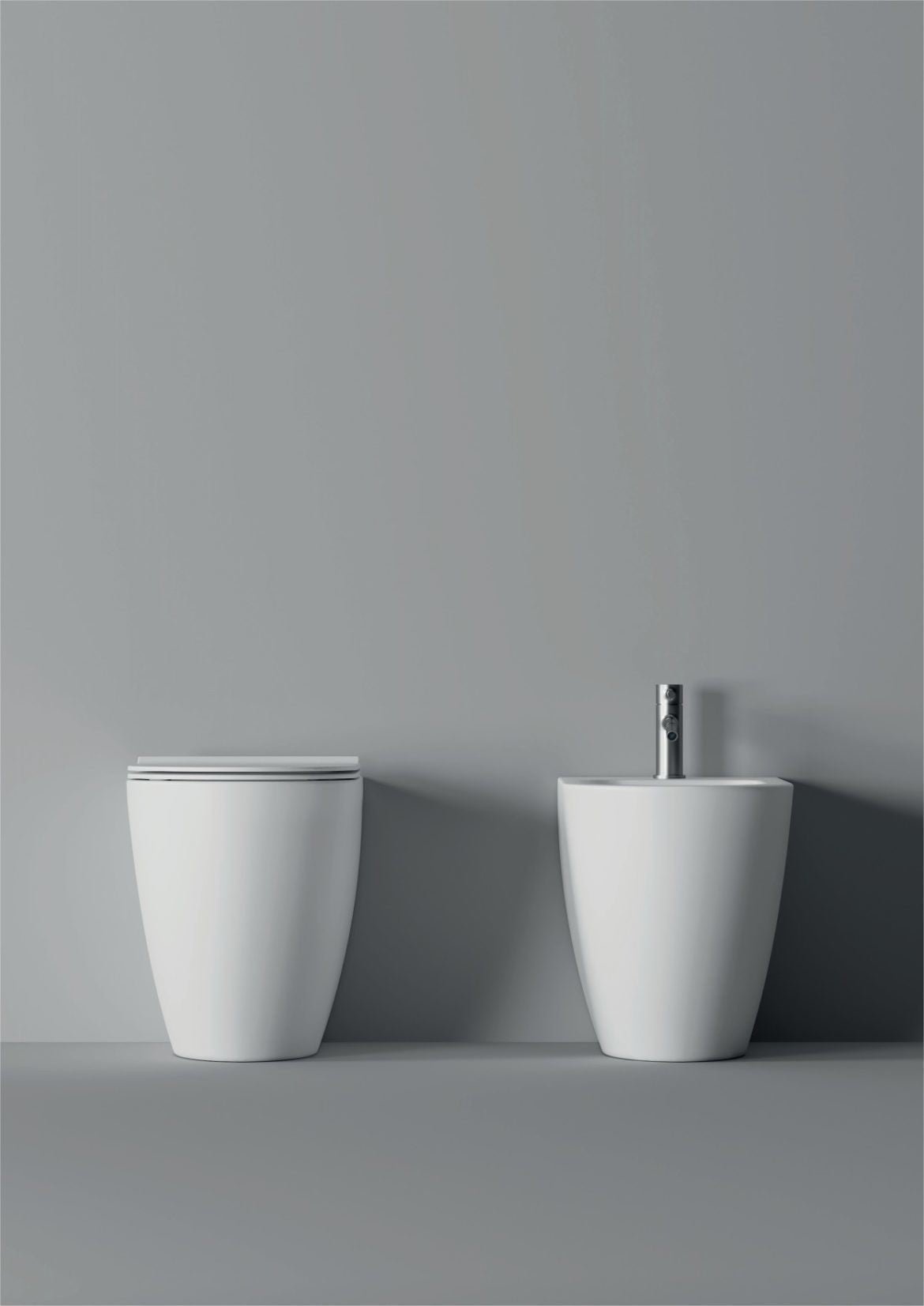 Alice Ceramica "Form" Coppia di sanitari da terra filo muro bianco lucido