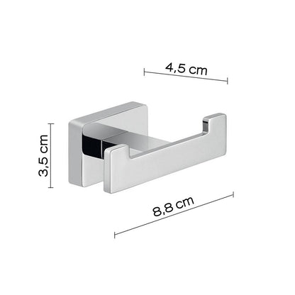Appendiabiti doppio a muro Gedy Atena cromato, in acciaio inox e Cromall