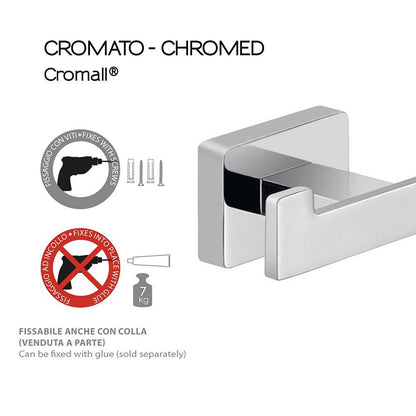 Appendiabiti doppio a muro Gedy Atena cromato, in acciaio inox e Cromall
