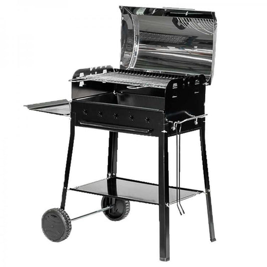 Ferraboli Barbecue Garda Carbonella Carrello Ruote Griglia 58X37 Grill Giardino