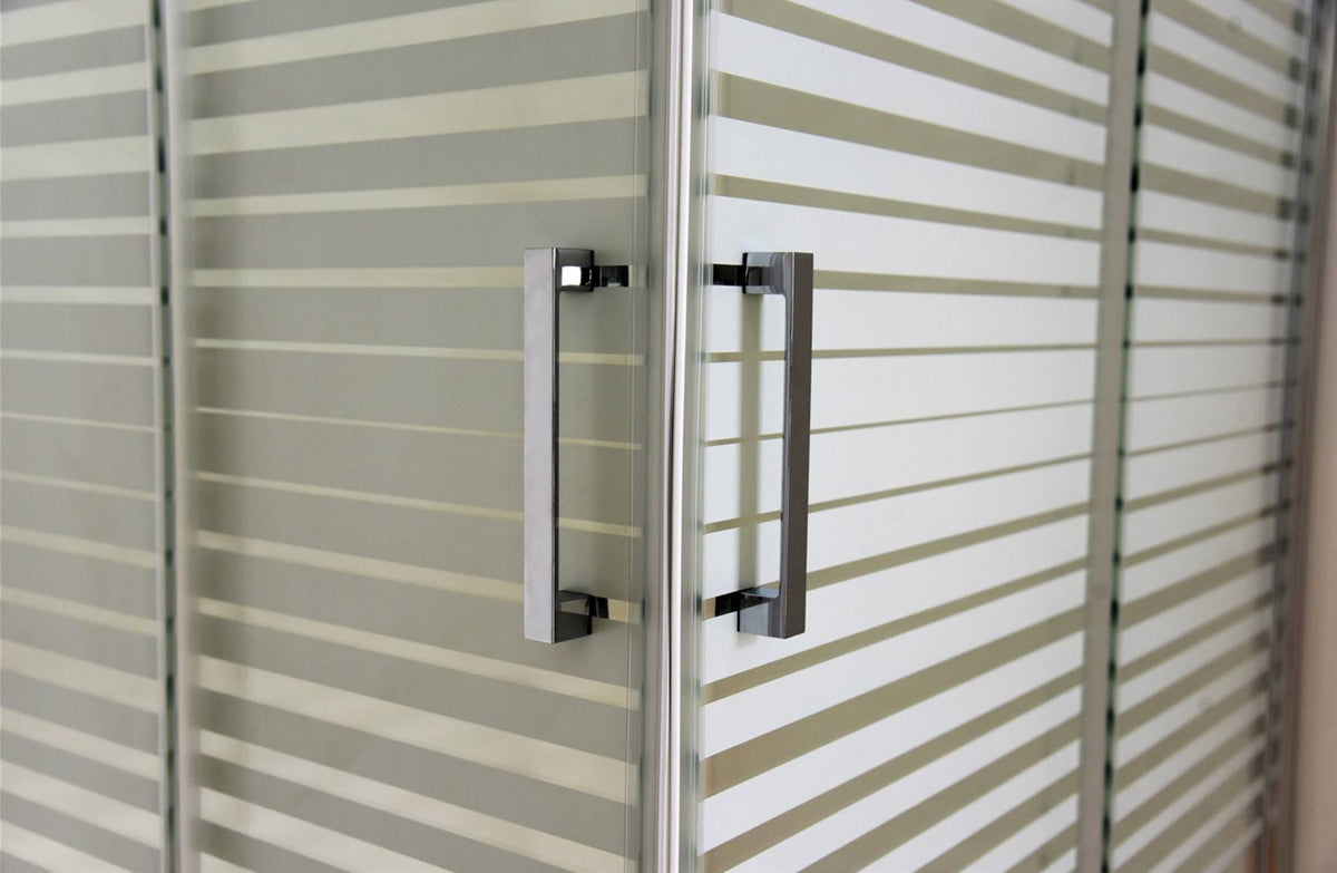 Box doccia angolare Style profilo cromato 140x140cm da 6mm in cristallo serigrafato
