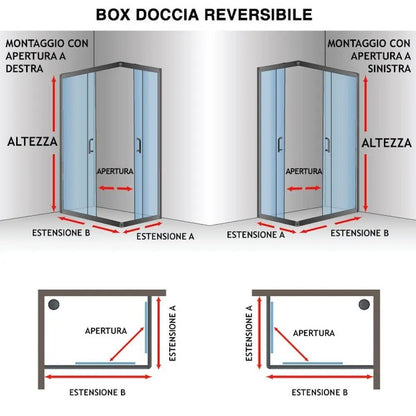 Box doccia Style 70x75x190cm in cristallo trasparente 6 mm