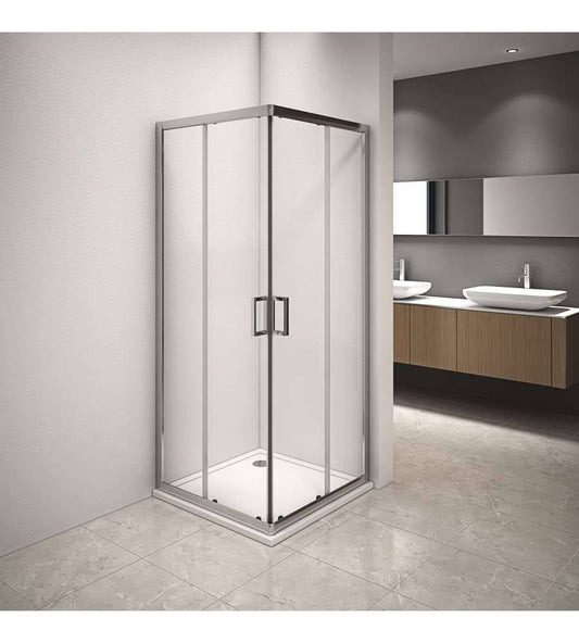 Box doccia Style profilo cromato trasparente 140x140cm da 6mm