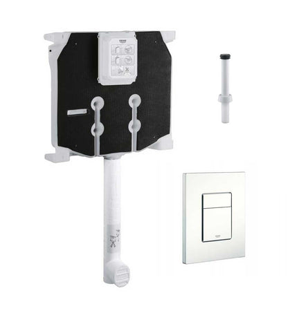 Cassetta di scarico a incasso Grohe 80 mm con canotto e placca Skate Cosmopolitan bianca