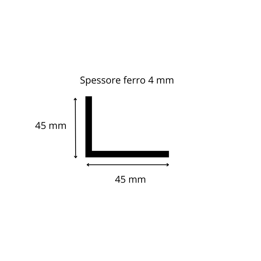 Ferro angolare 45x45 spessore 5 mm
