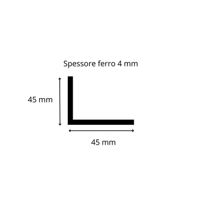 Ferro angolare 45x45 spessore 5 mm