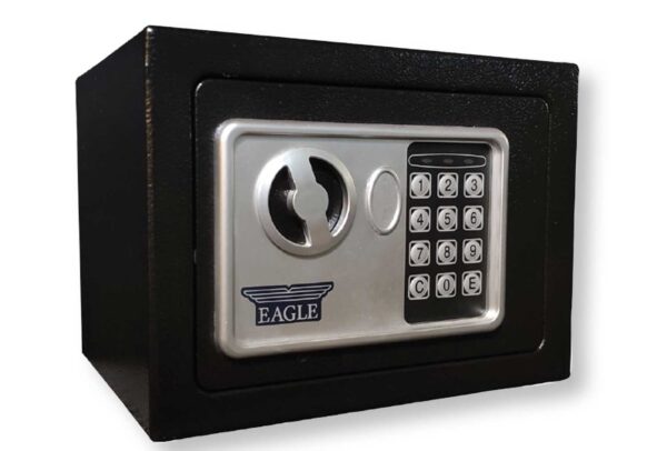 Cassaforte elettromagnetica 23x14x17 cm – Codice digitale, chiavi emergenza, fissaggio incluso