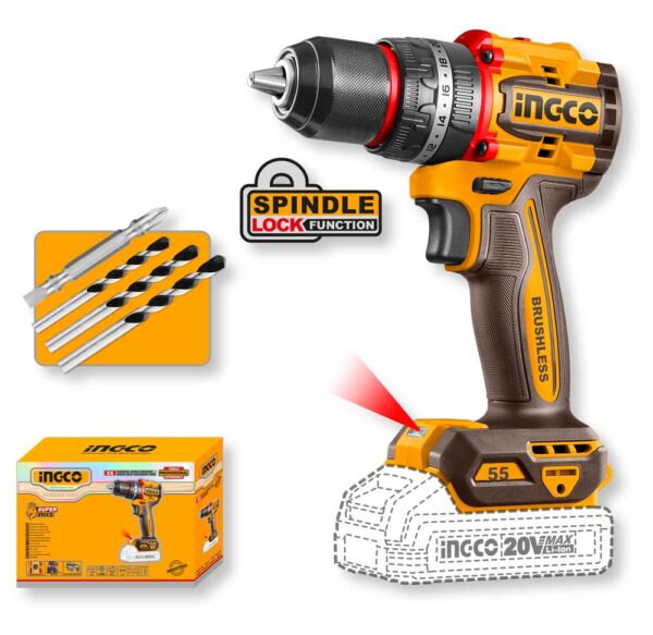 Trapano a Percussione 20V Compact Brushless 55Nm Nudo - Solo Corpo Macchina
