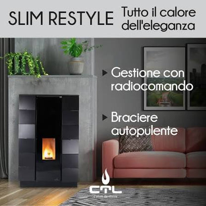 Stufa a Pellet Idro CTL modello Slim Restail 20kw
