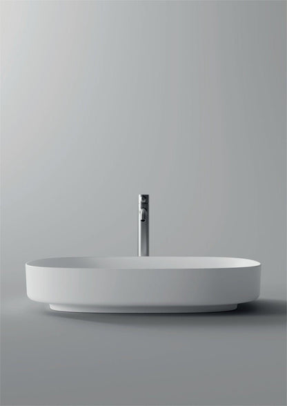Lavabo da appoggio Alice Ceramica Form 65x40 cm in ceramica bianco lucido