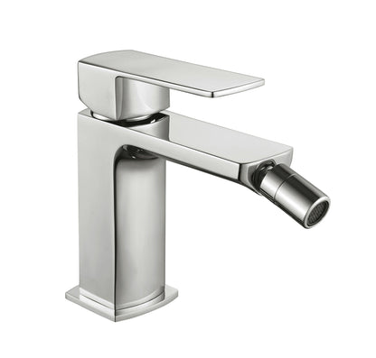 Miscelatore bidet monoforo in nichel spazzolato serie 23 con piletta clic-clac inclusa