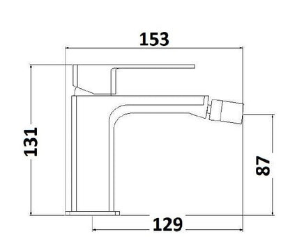 Miscelatore bidet monoforo in ottone cromato serie 23 con piletta clic-clac inclusa