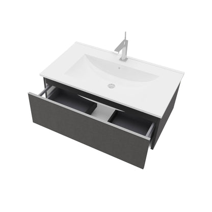 Mobile da bagno sospeso da 81cm colore lino