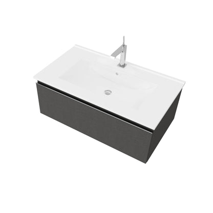 Mobile da bagno sospeso da 81cm colore lino