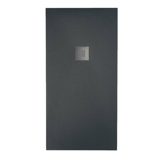 Piatto doccia effetto pietra 80x170 Antracite marmoresina pieno Piletta inclusa